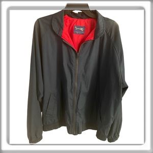 Duckster Vintage Men’s Windbreaker Jacket Navy Blue Red Zips Pockets Size XL